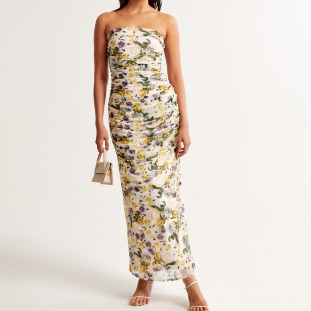 Floral Strapless Maxi Dress